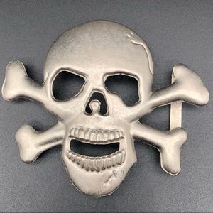 Metal Skull and Cross Bones Belt Buckle 4”X3.25”